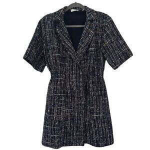 Sandro Paris Alizou double-breasted bouclé-tweed mini dress